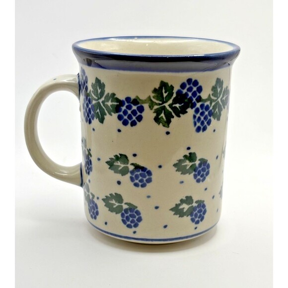 Polish Pottery Coffee Cup Mug Made in Poland Used - Picture 1 of 10